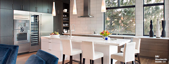 BKI Woodworks photo of contemporary white kitchen cabinets